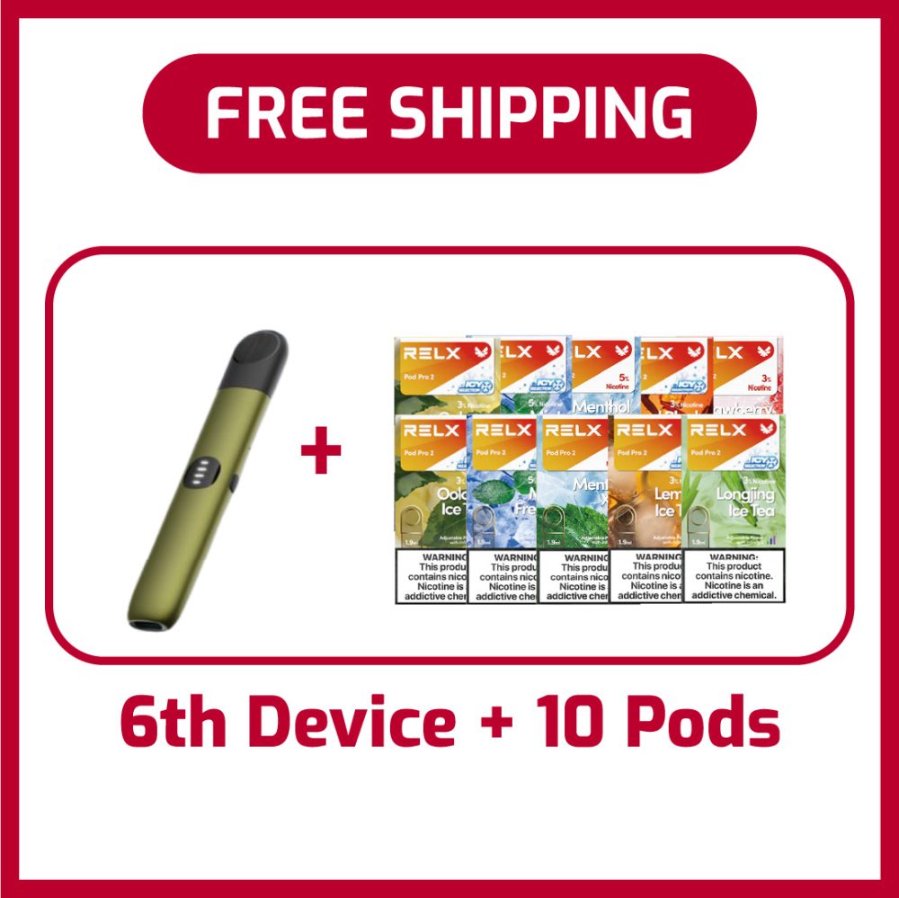 Relx 6th Device 10Pcs Pod Bundle